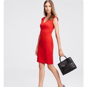 Ann Taylor Red Capped Dress size 4P